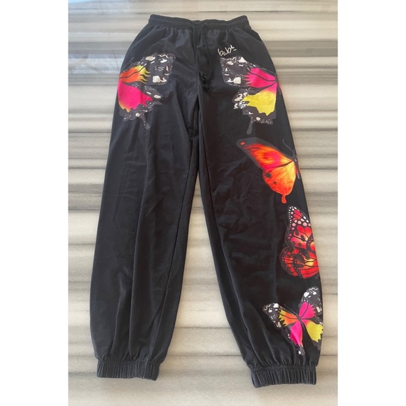 Black Butterfly Joggers/Sweatpants S NEW - Picture 8 of 10